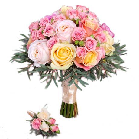 Букет невесты из роз «Микс»