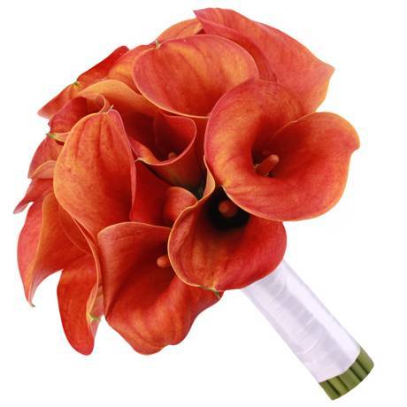 Букет невесты с оранжевыми каллами