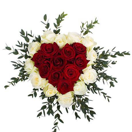 Купить букет сердце из роз P с доставкой Москва, Химки, Куркино, Митино, Сходня